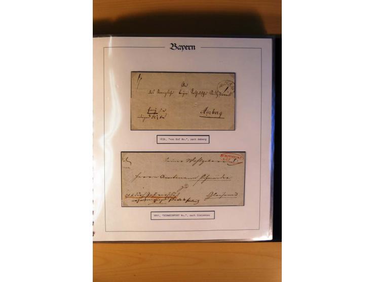 1569/1840 (ca.), fünfbändige postgeschichtliche Sammlung mit vielen seltenen Belegen, dabei gute 'adelige' Stempel wie z. B. 