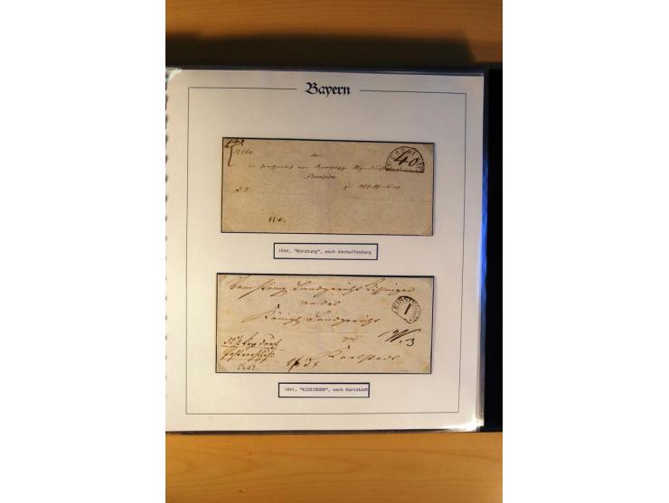 1569/1840 (ca.), fünfbändige postgeschichtliche Sammlung mit vielen seltenen Belegen, dabei gute 'adelige' Stempel wie z. B. 