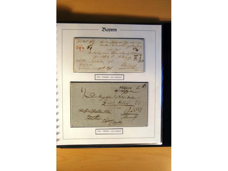 1569/1840 (ca.), fünfbändige postgeschichtliche Sammlung mit vielen seltenen Belegen, dabei gute 'adelige' Stempel wie z. B. 