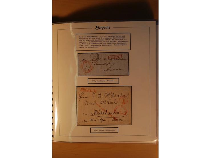 1569/1840 (ca.), fünfbändige postgeschichtliche Sammlung mit vielen seltenen Belegen, dabei gute 'adelige' Stempel wie z. B. 