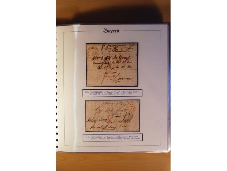 1569/1840 (ca.), fünfbändige postgeschichtliche Sammlung mit vielen seltenen Belegen, dabei gute 'adelige' Stempel wie z. B. 