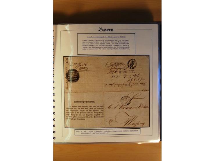 1569/1840 (ca.), fünfbändige postgeschichtliche Sammlung mit vielen seltenen Belegen, dabei gute 'adelige' Stempel wie z. B. 