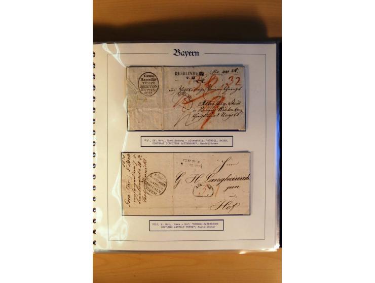 1569/1840 (ca.), fünfbändige postgeschichtliche Sammlung mit vielen seltenen Belegen, dabei gute 'adelige' Stempel wie z. B. 