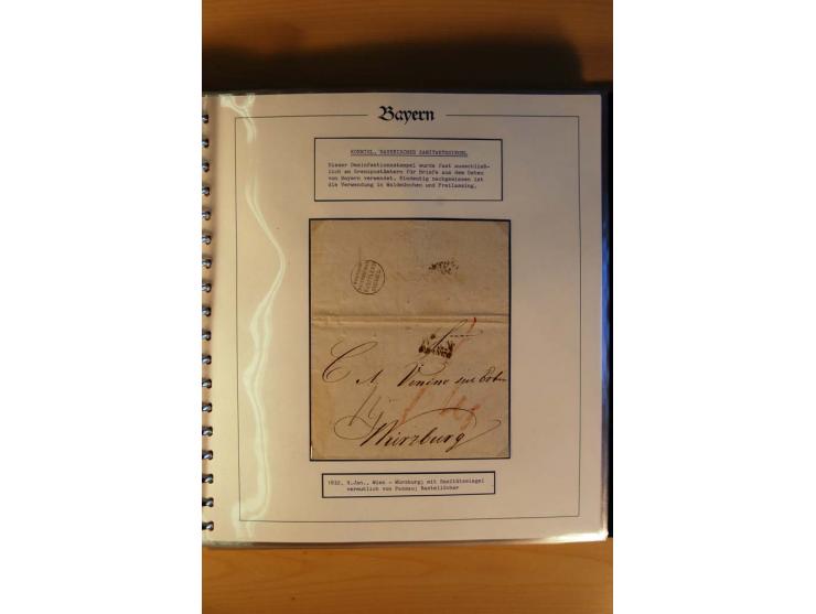 1569/1840 (ca.), fünfbändige postgeschichtliche Sammlung mit vielen seltenen Belegen, dabei gute 'adelige' Stempel wie z. B. 
