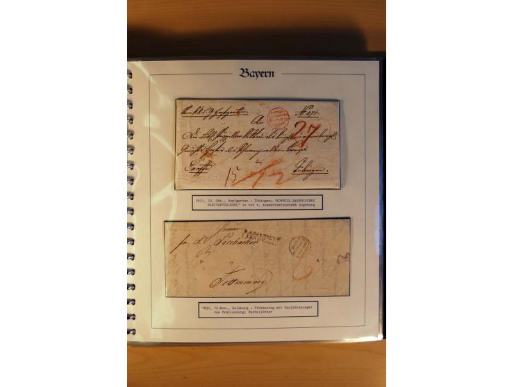 1569/1840 (ca.), fünfbändige postgeschichtliche Sammlung mit vielen seltenen Belegen, dabei gute 'adelige' Stempel wie z. B. 