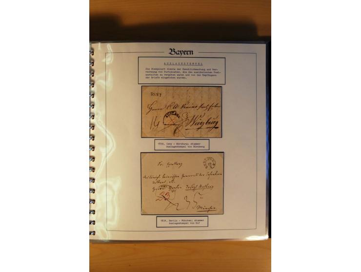 1569/1840 (ca.), fünfbändige postgeschichtliche Sammlung mit vielen seltenen Belegen, dabei gute 'adelige' Stempel wie z. B. 