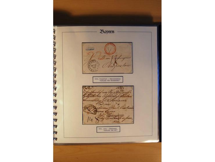 1569/1840 (ca.), fünfbändige postgeschichtliche Sammlung mit vielen seltenen Belegen, dabei gute 'adelige' Stempel wie z. B. 