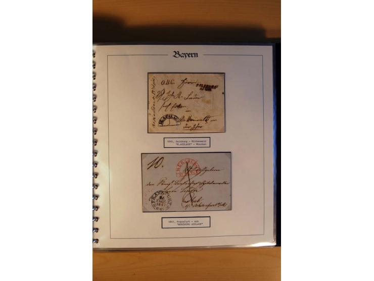 1569/1840 (ca.), fünfbändige postgeschichtliche Sammlung mit vielen seltenen Belegen, dabei gute 'adelige' Stempel wie z. B. 