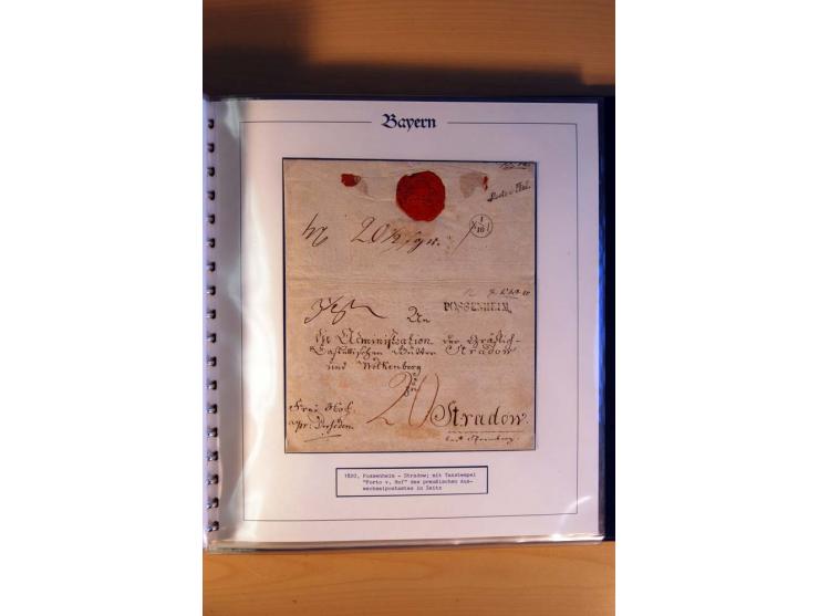 1569/1840 (ca.), fünfbändige postgeschichtliche Sammlung mit vielen seltenen Belegen, dabei gute 'adelige' Stempel wie z. B. 