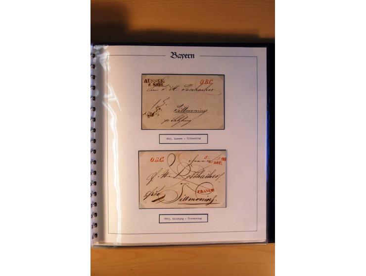 1569/1840 (ca.), fünfbändige postgeschichtliche Sammlung mit vielen seltenen Belegen, dabei gute 'adelige' Stempel wie z. B. 