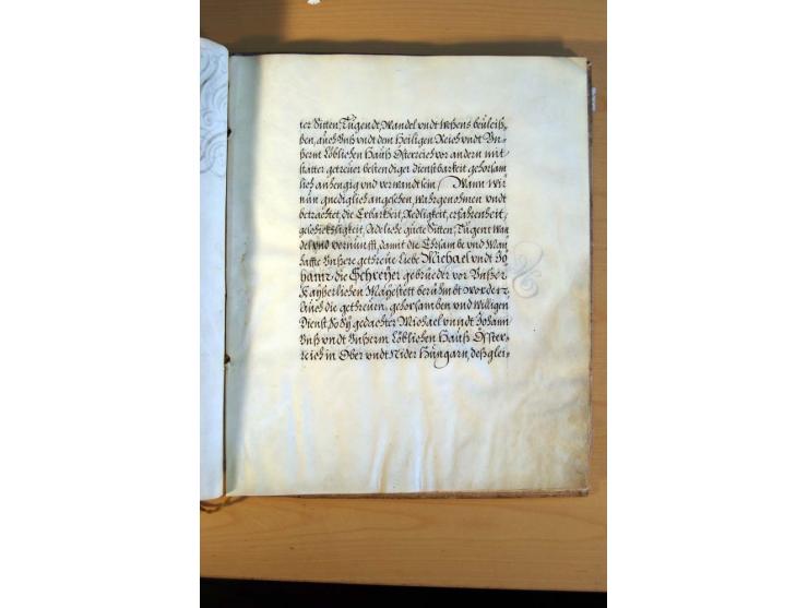 Rudolf II von Habsburg, römisch-deutscher Kaiser, 1609, 16seitiger Adelsbrief mit dekorativem handgemaltem Familienwappen, Ka