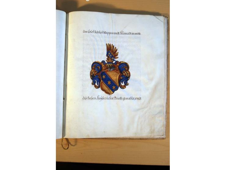 Rudolf II von Habsburg, römisch-deutscher Kaiser, 1609, 16seitiger Adelsbrief mit dekorativem handgemaltem Familienwappen, Ka