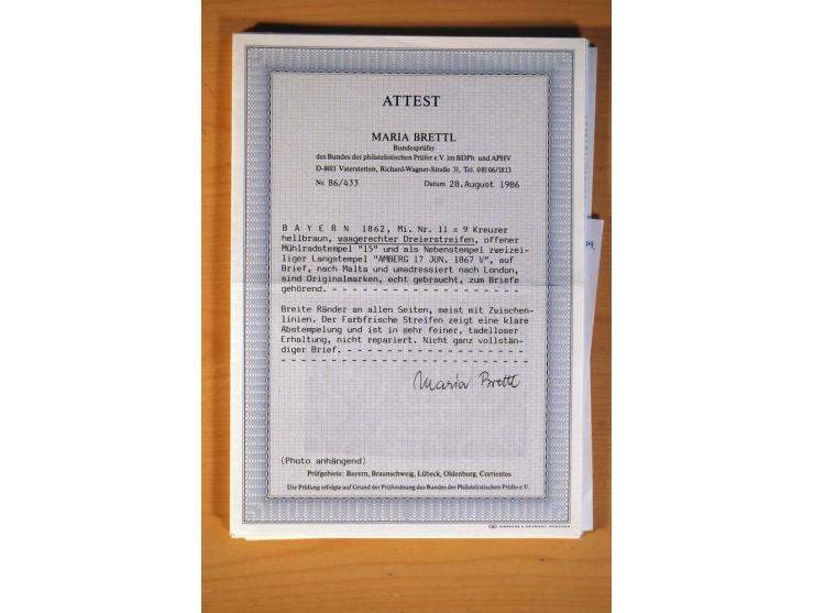 1849/70 (ca.), Sammlungsbestand von einigen losen Marken und Briefstücken (u. a. Probedruck der Nr. 1 mit entferntem Seidenfa