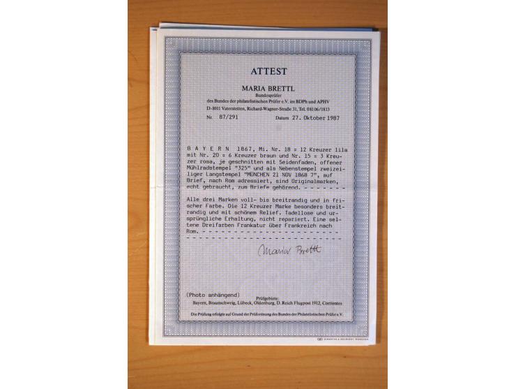 1849/70 (ca.), Sammlungsbestand von einigen losen Marken und Briefstücken (u. a. Probedruck der Nr. 1 mit entferntem Seidenfa