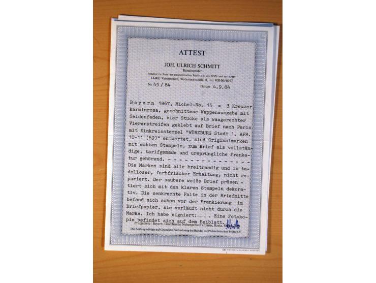 1849/70 (ca.), Sammlungsbestand von einigen losen Marken und Briefstücken (u. a. Probedruck der Nr. 1 mit entferntem Seidenfa