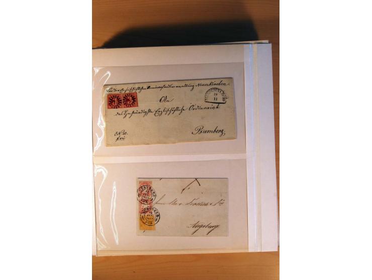 1849/70 (ca.), Sammlungsbestand von einigen losen Marken und Briefstücken (u. a. Probedruck der Nr. 1 mit entferntem Seidenfa