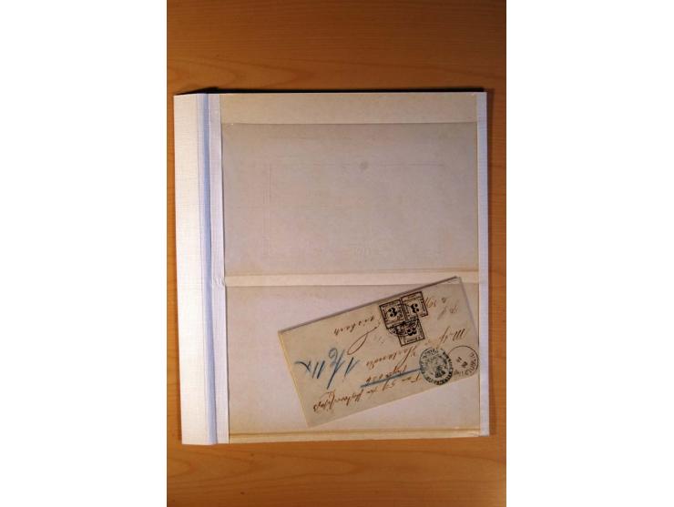 1849/70 (ca.), Sammlungsbestand von einigen losen Marken und Briefstücken (u. a. Probedruck der Nr. 1 mit entferntem Seidenfa
