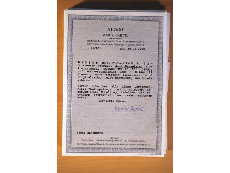 1849/70 (ca.), Sammlungsbestand von einigen losen Marken und Briefstücken (u. a. Probedruck der Nr. 1 mit entferntem Seidenfa