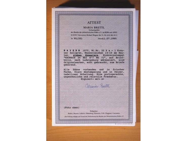 1849/70 (ca.), Sammlungsbestand von einigen losen Marken und Briefstücken (u. a. Probedruck der Nr. 1 mit entferntem Seidenfa