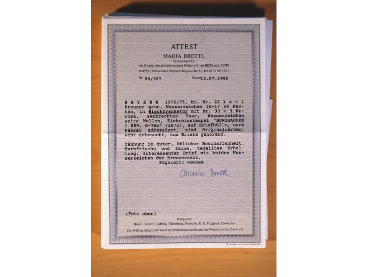 1849/70 (ca.), Sammlungsbestand von einigen losen Marken und Briefstücken (u. a. Probedruck der Nr. 1 mit entferntem Seidenfa