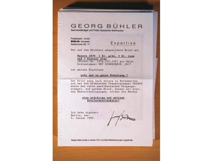 1849/70 (ca.), Sammlungsbestand von einigen losen Marken und Briefstücken (u. a. Probedruck der Nr. 1 mit entferntem Seidenfa
