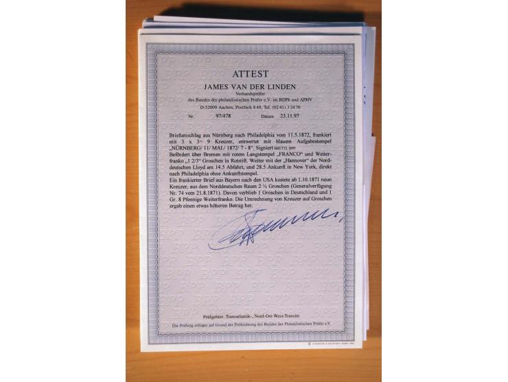1849/70 (ca.), Sammlungsbestand von einigen losen Marken und Briefstücken (u. a. Probedruck der Nr. 1 mit entferntem Seidenfa
