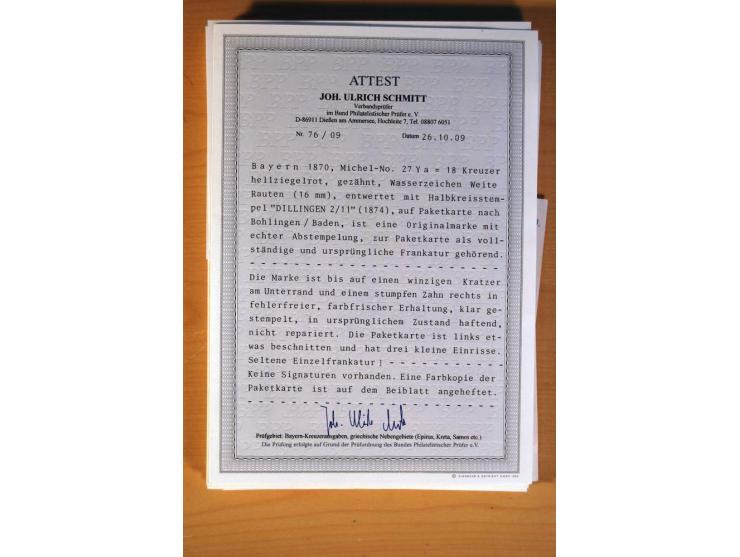 1849/70 (ca.), Sammlungsbestand von einigen losen Marken und Briefstücken (u. a. Probedruck der Nr. 1 mit entferntem Seidenfa