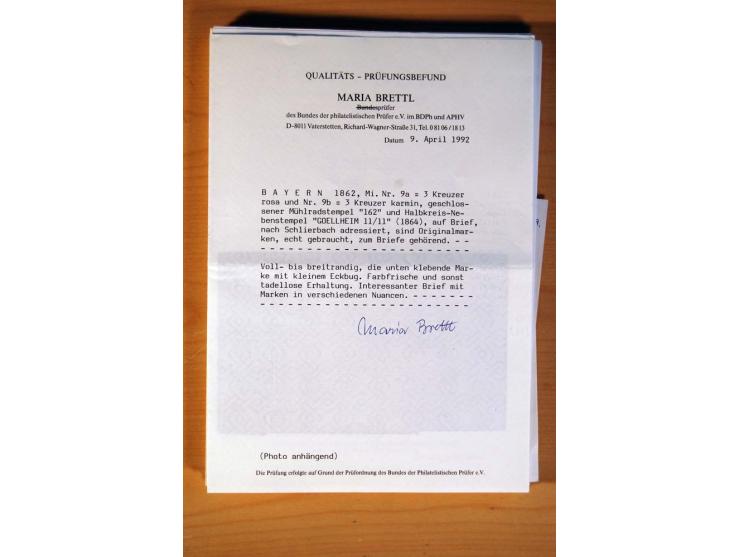 1849/70 (ca.), Sammlungsbestand von einigen losen Marken und Briefstücken (u. a. Probedruck der Nr. 1 mit entferntem Seidenfa