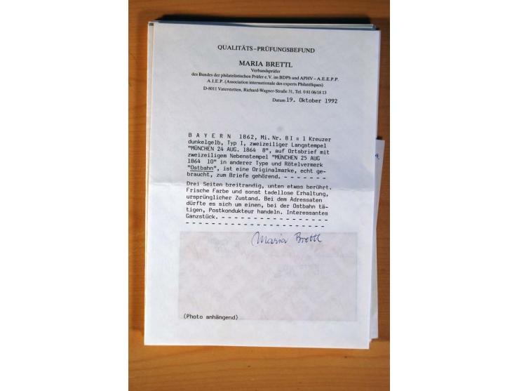 1849/70 (ca.), Sammlungsbestand von einigen losen Marken und Briefstücken (u. a. Probedruck der Nr. 1 mit entferntem Seidenfa