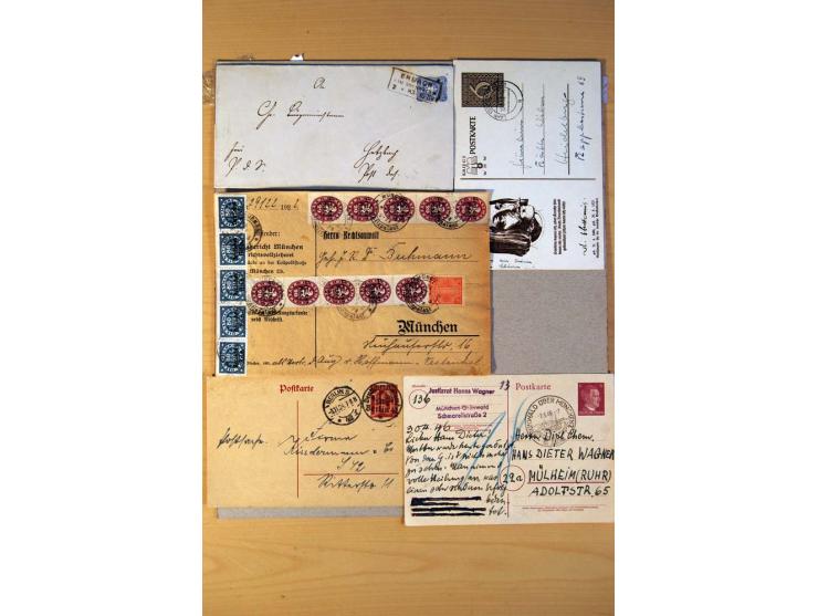 1880/1945, kleine Partie von über 100 Briefen und Karten, dabei Mi.-Nr. IV und VI je auf Karte und Mi.-Nr. 438-39 je auf Zepp