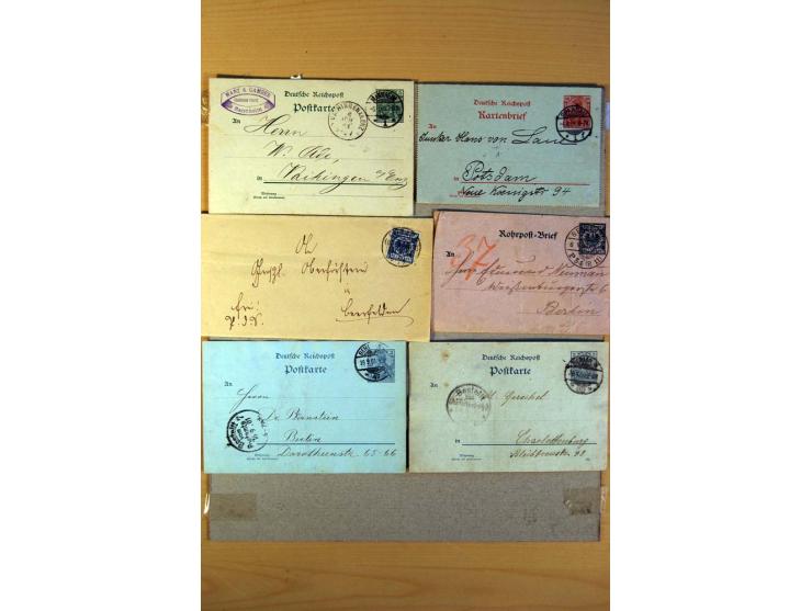 1880/1945, kleine Partie von über 100 Briefen und Karten, dabei Mi.-Nr. IV und VI je auf Karte und Mi.-Nr. 438-39 je auf Zepp
