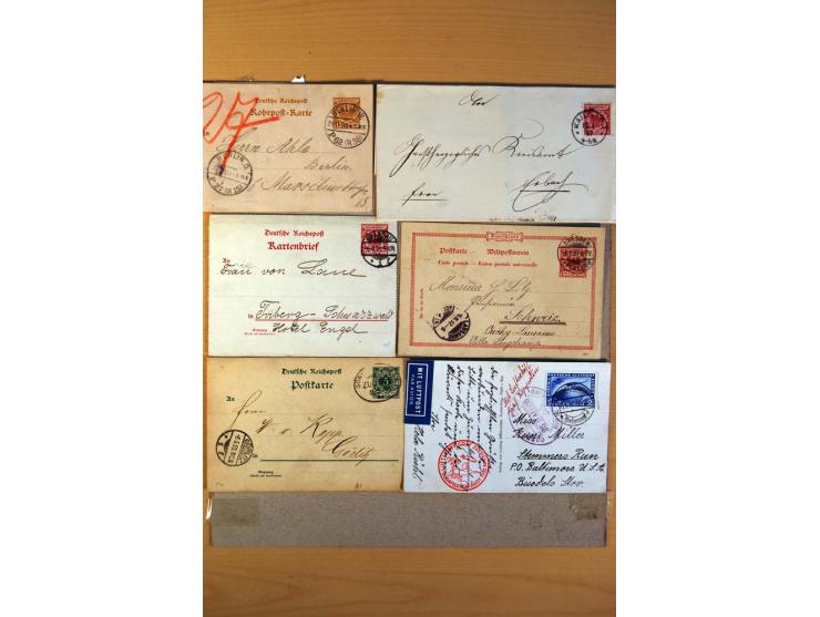 1880/1945, kleine Partie von über 100 Briefen und Karten, dabei Mi.-Nr. IV und VI je auf Karte und Mi.-Nr. 438-39 je auf Zepp