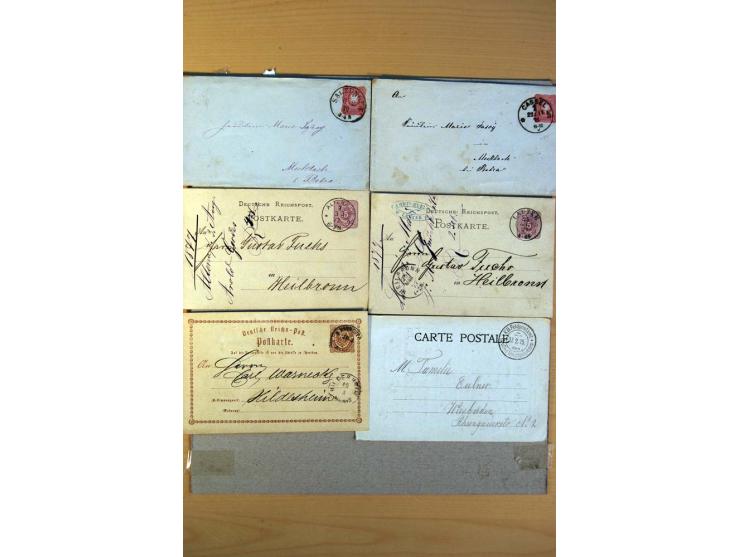 1880/1945, kleine Partie von über 100 Briefen und Karten, dabei Mi.-Nr. IV und VI je auf Karte und Mi.-Nr. 438-39 je auf Zepp