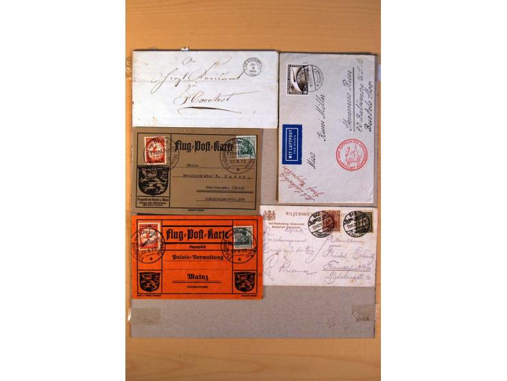 1880/1945, kleine Partie von über 100 Briefen und Karten, dabei Mi.-Nr. IV und VI je auf Karte und Mi.-Nr. 438-39 je auf Zepp