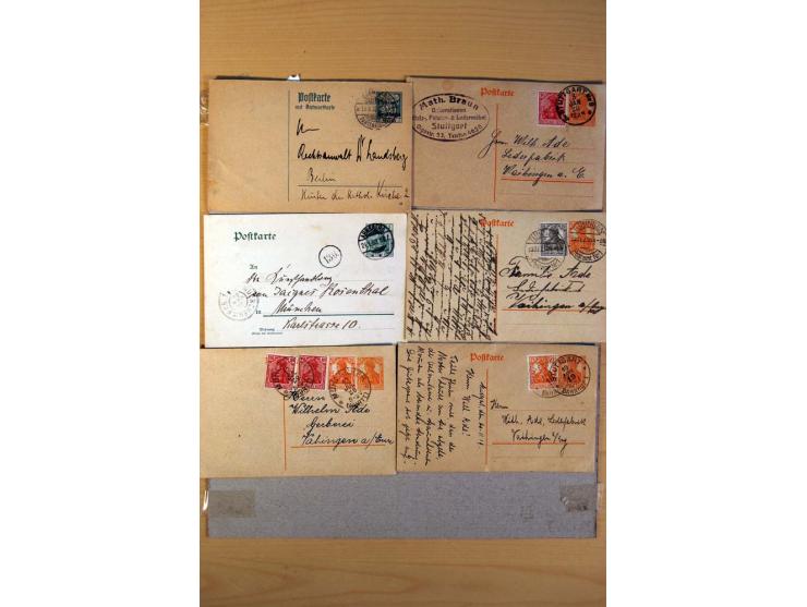 1880/1945, kleine Partie von über 100 Briefen und Karten, dabei Mi.-Nr. IV und VI je auf Karte und Mi.-Nr. 438-39 je auf Zepp