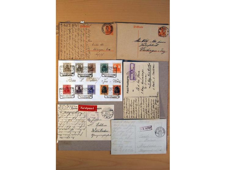 1880/1945, kleine Partie von über 100 Briefen und Karten, dabei Mi.-Nr. IV und VI je auf Karte und Mi.-Nr. 438-39 je auf Zepp