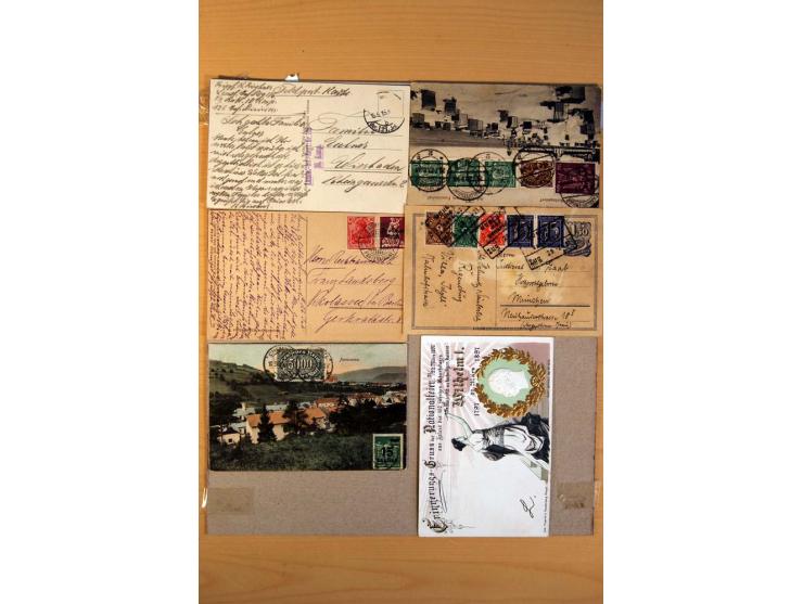 1880/1945, kleine Partie von über 100 Briefen und Karten, dabei Mi.-Nr. IV und VI je auf Karte und Mi.-Nr. 438-39 je auf Zepp