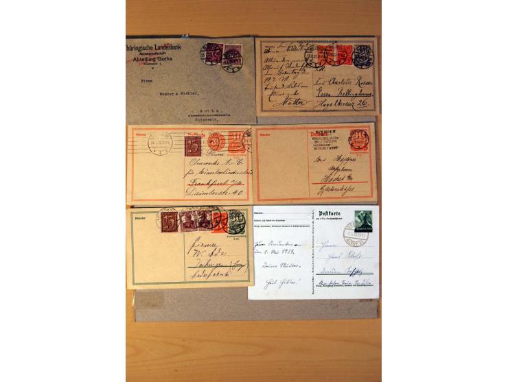 1880/1945, kleine Partie von über 100 Briefen und Karten, dabei Mi.-Nr. IV und VI je auf Karte und Mi.-Nr. 438-39 je auf Zepp
