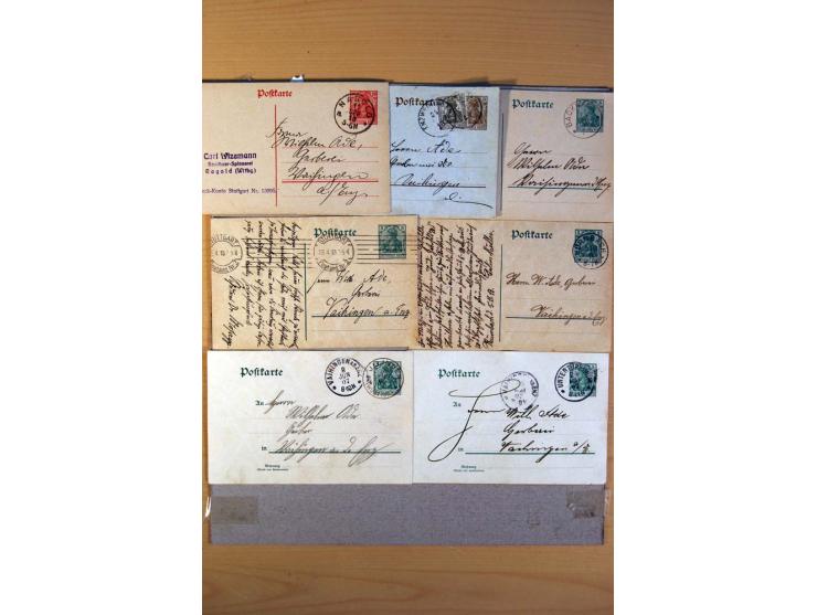 1880/1945, kleine Partie von über 100 Briefen und Karten, dabei Mi.-Nr. IV und VI je auf Karte und Mi.-Nr. 438-39 je auf Zepp