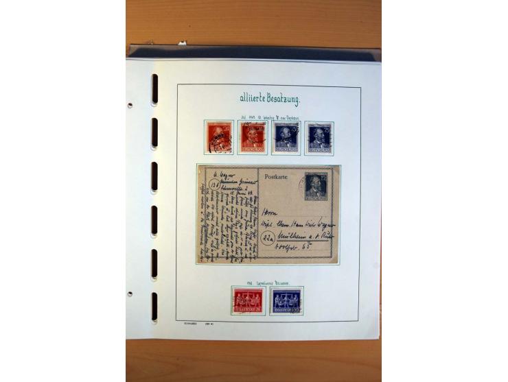 1945/80, ungebrauchter, postfrischer und gestempelter Posten mit Sammlungen Gemeinschaftsausgaben, Französische Zone, Bizone 