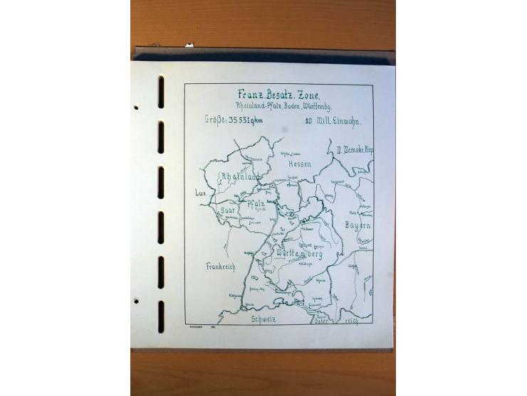 1945/80, ungebrauchter, postfrischer und gestempelter Posten mit Sammlungen Gemeinschaftsausgaben, Französische Zone, Bizone 