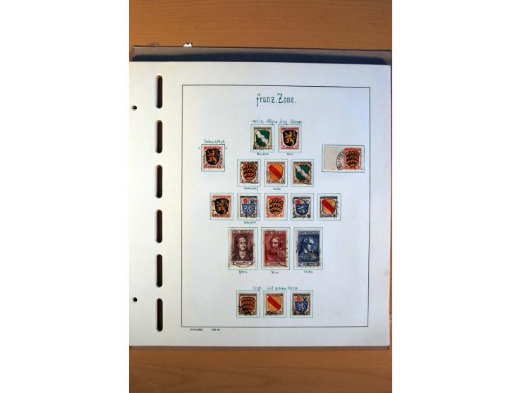 1945/80, ungebrauchter, postfrischer und gestempelter Posten mit Sammlungen Gemeinschaftsausgaben, Französische Zone, Bizone 