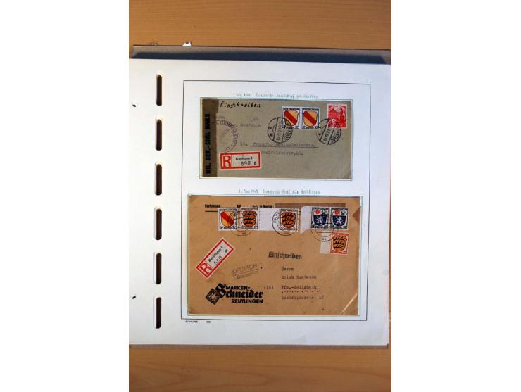 1945/80, ungebrauchter, postfrischer und gestempelter Posten mit Sammlungen Gemeinschaftsausgaben, Französische Zone, Bizone 