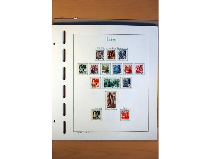 1945/80, ungebrauchter, postfrischer und gestempelter Posten mit Sammlungen Gemeinschaftsausgaben, Französische Zone, Bizone 