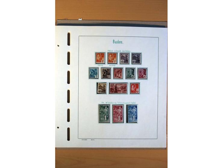 1945/80, ungebrauchter, postfrischer und gestempelter Posten mit Sammlungen Gemeinschaftsausgaben, Französische Zone, Bizone 