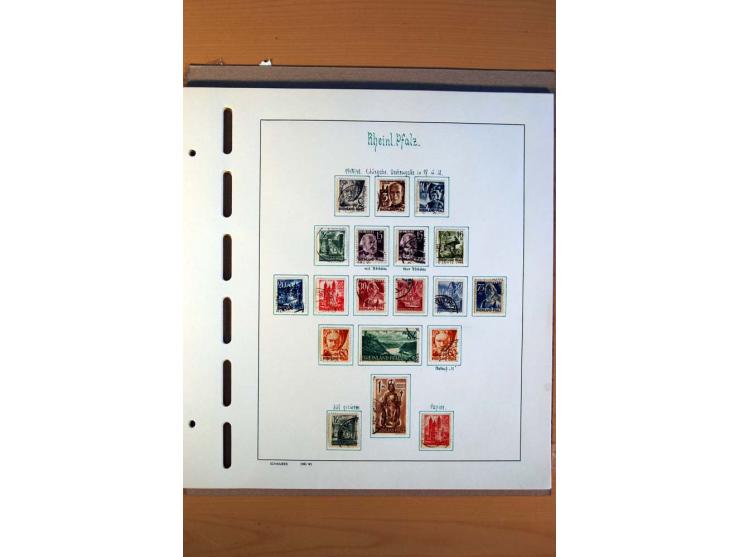 1945/80, ungebrauchter, postfrischer und gestempelter Posten mit Sammlungen Gemeinschaftsausgaben, Französische Zone, Bizone 