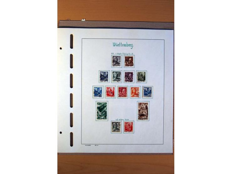 1945/80, ungebrauchter, postfrischer und gestempelter Posten mit Sammlungen Gemeinschaftsausgaben, Französische Zone, Bizone 
