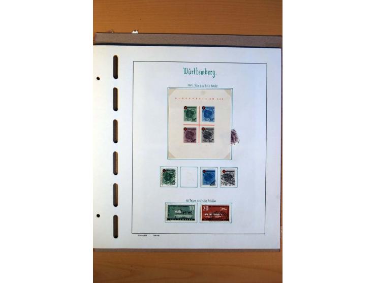 1945/80, ungebrauchter, postfrischer und gestempelter Posten mit Sammlungen Gemeinschaftsausgaben, Französische Zone, Bizone 