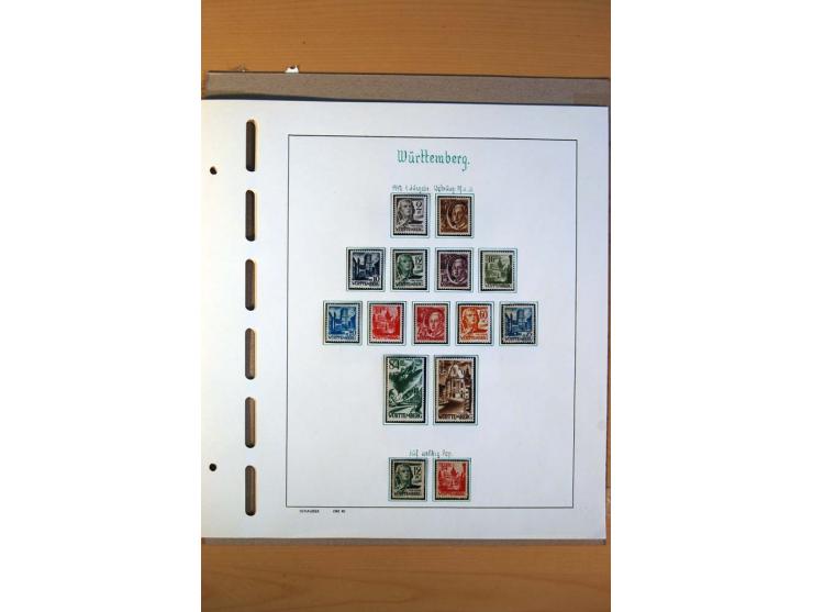 1945/80, ungebrauchter, postfrischer und gestempelter Posten mit Sammlungen Gemeinschaftsausgaben, Französische Zone, Bizone 