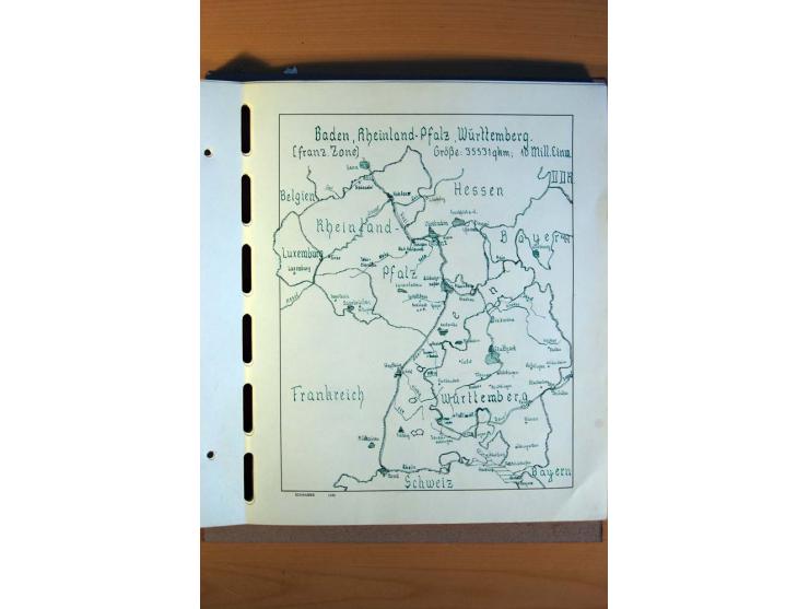 1945/80, ungebrauchter, postfrischer und gestempelter Posten mit Sammlungen Gemeinschaftsausgaben, Französische Zone, Bizone 